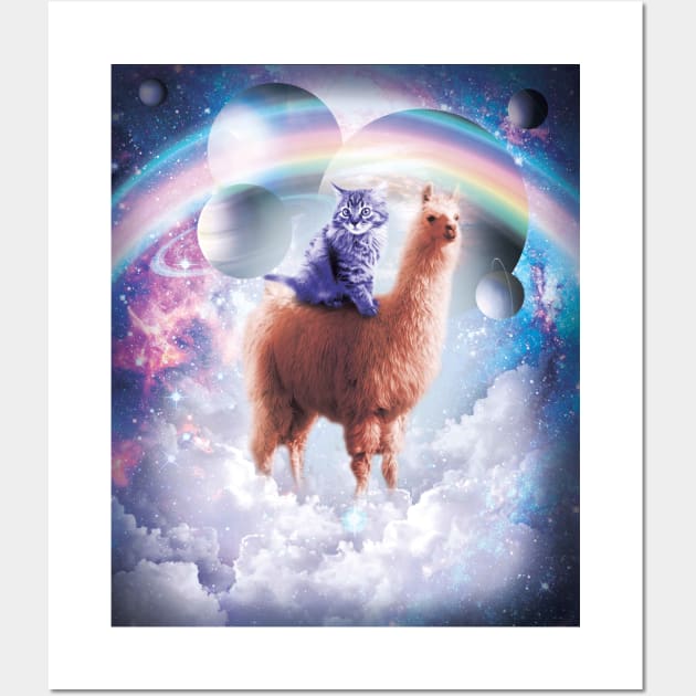 Rainbow Llama - Cat Llama Wall Art by Random Galaxy